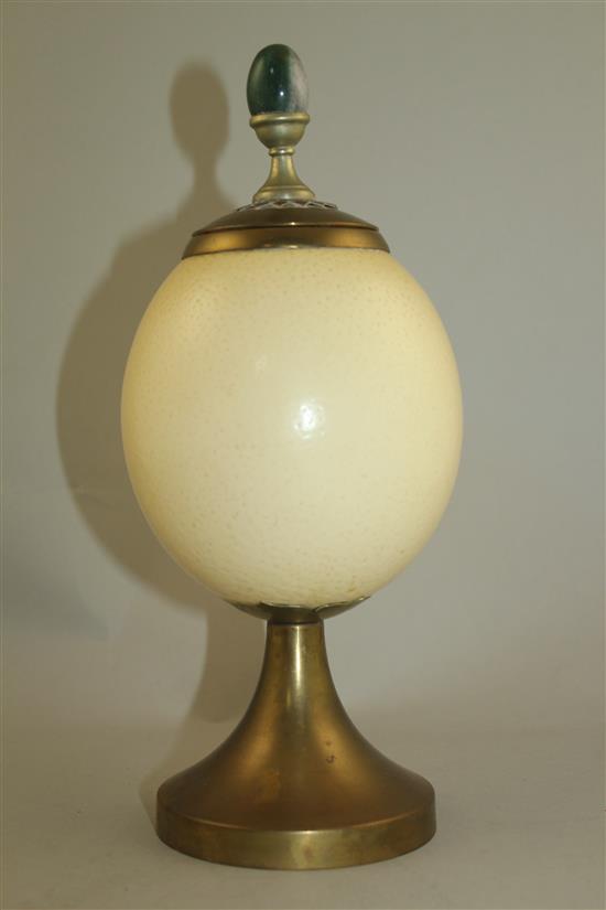 Anthony Redmile. An ostrich egg vase and cover, 11.5in.